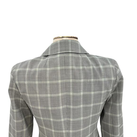 J. Crew Devon Blazer Plaid Italian Stretch Tollegno Wool Blend Gray Size 0P - Picture 8 of 14